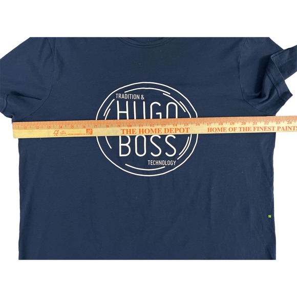 Hugo Boss Regular Fit Men Navy Blue Short Sleeve Crewneck Shirt Size XL - Picture 5 of 7